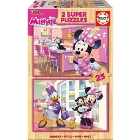 Educa - puzzel hout 2 x 25 stuks - Minnie