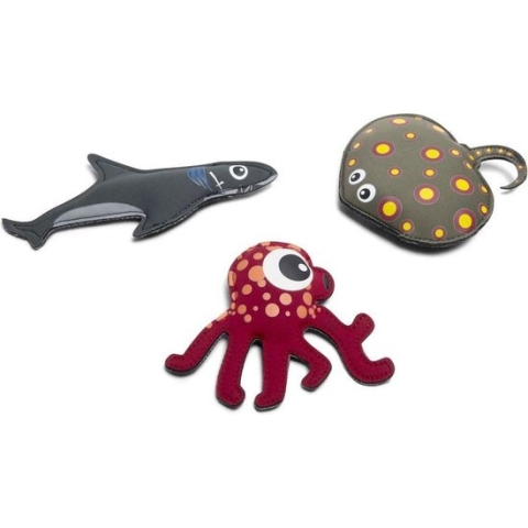 BS Toys Water Duikdieren - 19 X 10 cm - Neopreen Opduikdieren - Zwembad Spel - Duikspeelgoed - Speelgoed - 3 Stuks
