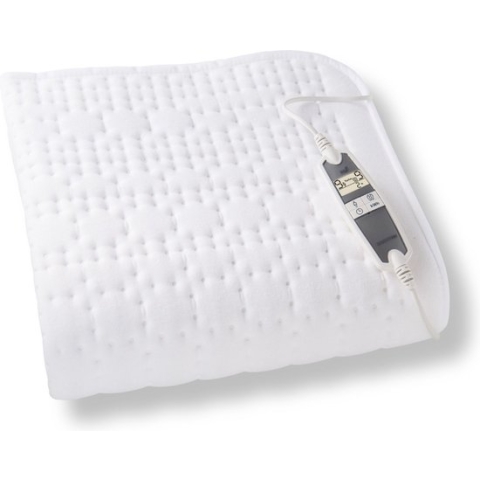 Inventum HN197V - Elektrische onderdeken - Aparte voetenzone - 1 persoons - 160x80 cm - Anti allergie - Antibacterieel - Fleece - Wit