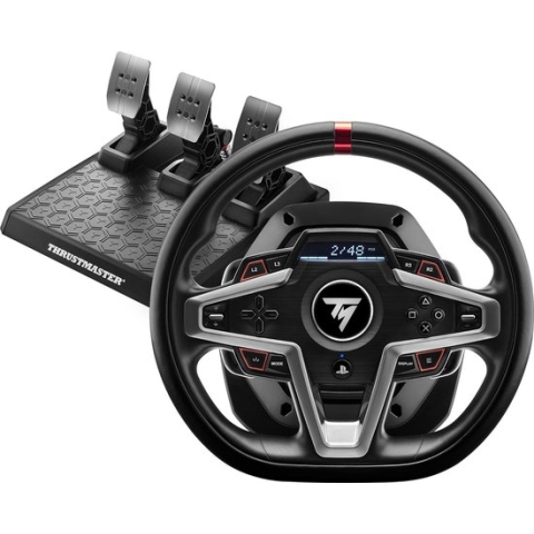 Thrustmaster T248, Racewiel en Magnetische Pedalen, PS5, PS4, PC, HYBRID DRIVE, Magnetische Schakelpaddles, Dynamische Force Feedback, Scherm met Race-Informatie