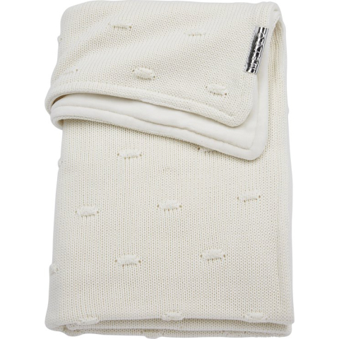 Meyco Baby Knots velvet ledikant deken - offwhite - 100x150cm