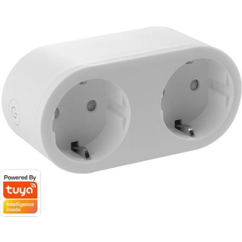 Denver Slimme Stekker met Energiemeter - Randaarde - Tijdschakelaar - Smart plug - TUYA - Werkt met Amazon Alexa en Google Home - WiFi - Voor iOS en Android - SHP200