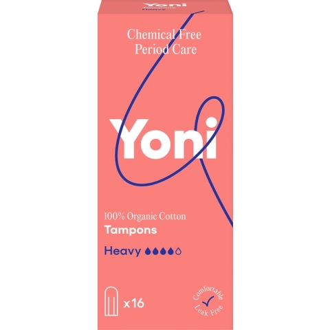 Yoni 100% Biologisch Katoenen Tampon - Heavy - 16 Tampons
