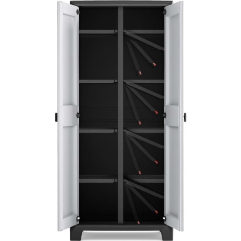 Keter Titan Hoge Kast - 4 Planken - 80x44x182cm - Zwart/Grijs