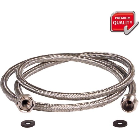Scanpart gepantserde verlengslang 3 meter - Veilige verlenging van waterslang - Geschikt voor wasmachine vaatwasser boiler koffiezetapparaten ijsblokjesmachine side-by-side koelkasten - KTW-A en DVGW goedgekeurd - Gevlochten RVS - Universeel