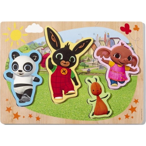 Bing houten puzzel met grote figuren - educatief speelgoed leren puzzelen - Bambolino Toys