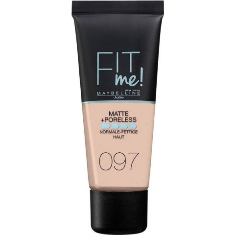 Maybelline New York - Fit Me Matte + Poreless Foundation - 097 Natural - Medium Dekkende Foundation met Matte Finish voor de Normale tot Vette Huid - 30 ml