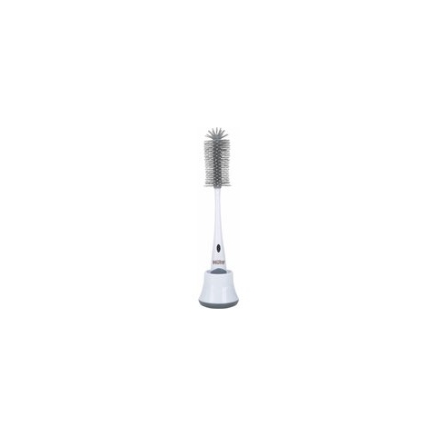 Nuby - Silicone flessenborstel met houder - Grijs