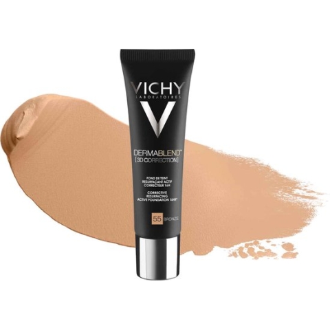 Vichy Dermablend 3D correctie foundation nr55 30ml voor een vette en onzuivere huid