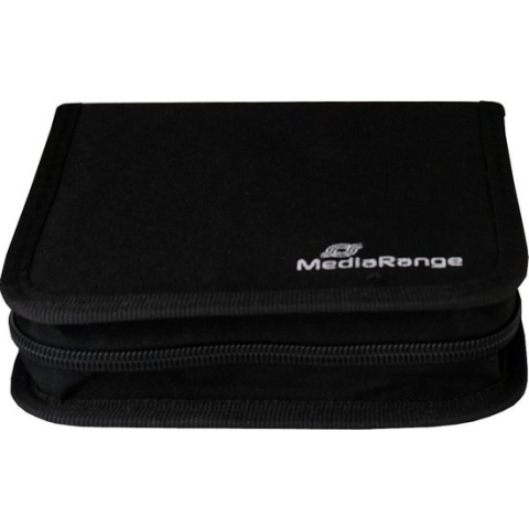 MediaRange - CD Map opbergsysteem - Geschikt voor 24 CD's of DVD's - Nylon - Zwart