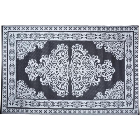 Tapijt - Tuintapijt - Perzisch - zwart/wit - 186x120cm