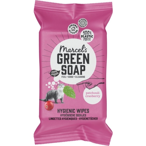 Marcel's Green Soap Cleaning Wipes - Hygiënische schoonmaakdoekjes - Patchouli & Cranberry - 60 stuks - Gemaakt van plantaardige vezels