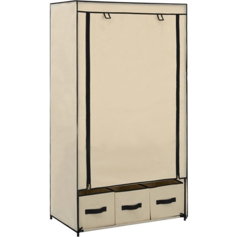 vidaXL-Kledingkast-87x49x159-cm-stof-crème