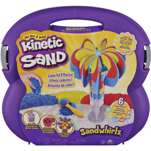 Kinetic Sand - Sandwhirlz-speelset met speelzand in 3 kleuren - 907 g - Sensorisch speelgoed