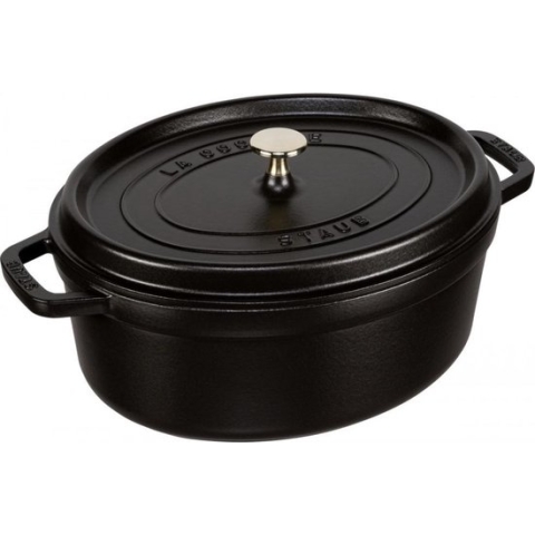 Staub Braadpan Ovaal Cocotte Zwart - ø 31 cm / 5.5 liter
