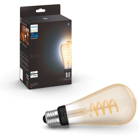 Philips Hue Filament Lichtbron E27 - Edisonlamp klein (ST64) - warm tot koelwit licht - 1-pack - Bluetooth