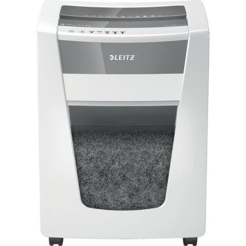 Leitz Shredder IQ Office Pro Papierversnipperaar P5+ voor Kantoor en Thuiswerken - Invoer tot 15 Vellen - Wit