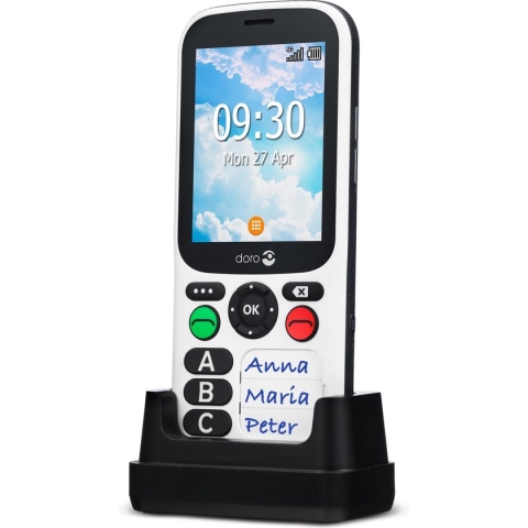 Mobiele telefoon 780X(IUP) met valdetectie 4G - wit/zwart