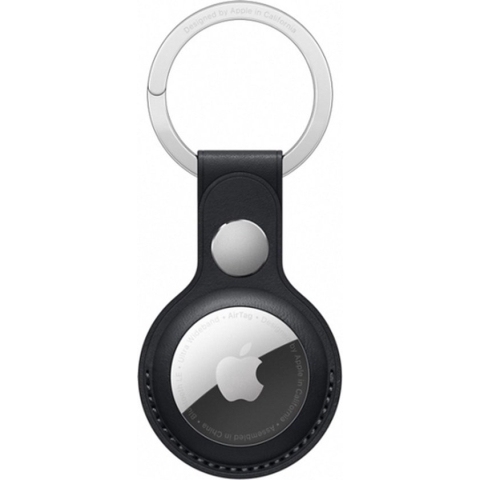 Apple Airtag Lederen Sleutelhanger - Zwart
