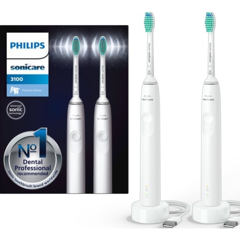 Philips Sonicare Series 3100 HX3675/13 - Elektrische tandenborstel - Wit - Duopack