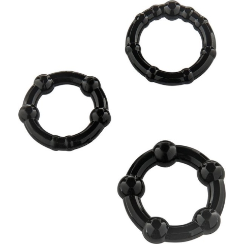 Scala Stay Hard - 3 stuks - Cockring - Zwart