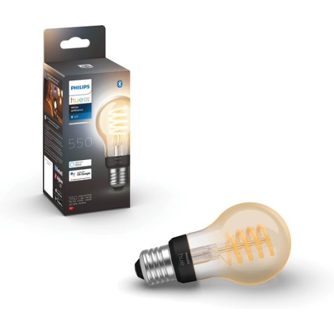 Philips Hue Filament Lichtbron E27 standaardlamp A60 - warm tot koelwit licht - 1-pack - Bluetooth