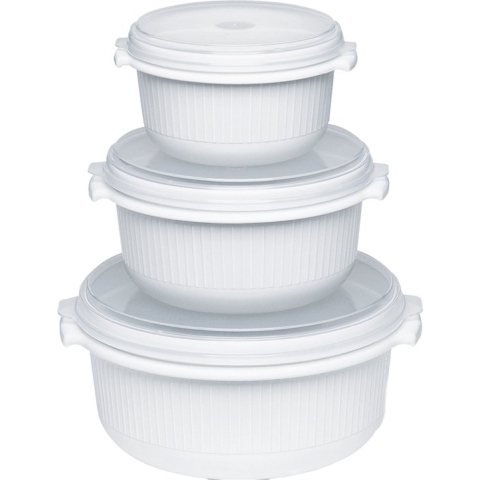 Emsa MICRO FAMILY magnetronschaal - set van 3 stuks - 0.5/1.0/1.5 L - Wit