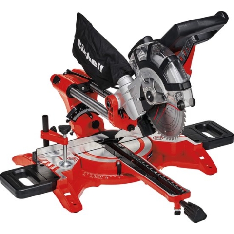 Einhell Elektrische Radiaal Afkort-/Verstekzaag TC-SM 2131/2 Dual - 1800W - Ø210 mm - Zaagkop kantelbaar naar links en rechts - Met Laser - Incl. 48 tands zaagblad