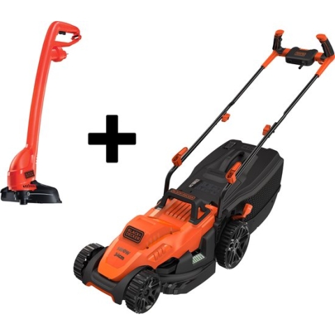 BLACK+DECKER 34cm maaier Bike Handle 1400W 40L + 250W Strimmer promo