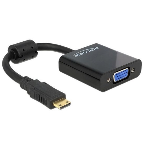 Premium Mini HDMI naar VGA adapter / zwart - 0,15 meter