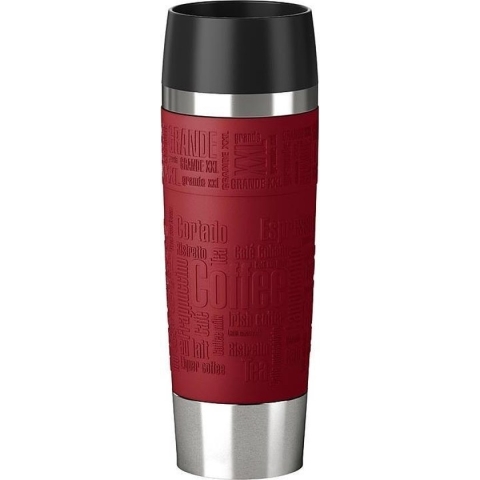 EMSA TRAVEL MUG Grande Zwart, Rood, Roestvrijstaal 1stuk(s) kopje & beker