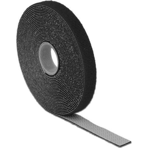 Klittenband rol 13mm / zwart (5 meter)