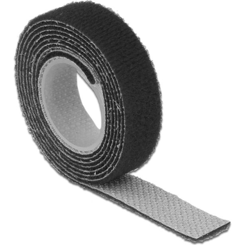 DeLOCK Klittenband rol - lengte 1m / breedte 13mm - zwart