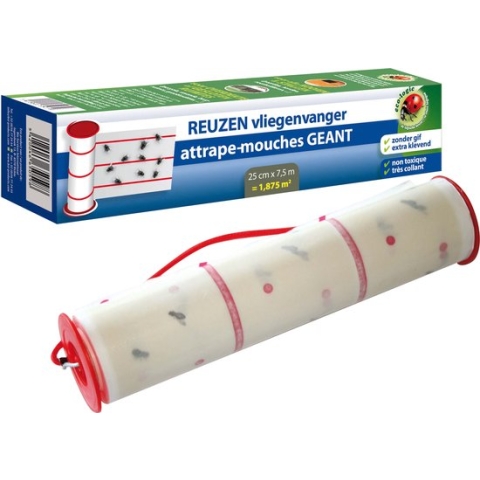 BSI - Reuzen Vliegenvanger - Vliegen bestrijden - Voor garages, veranda's kennels en stallen - 7,5 m x 0,25 m
