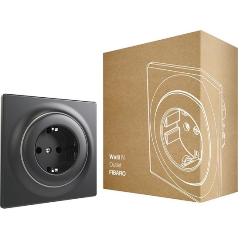 FIBARO Walli N Outlet type F - Antraciet - Klassiek basiselement
