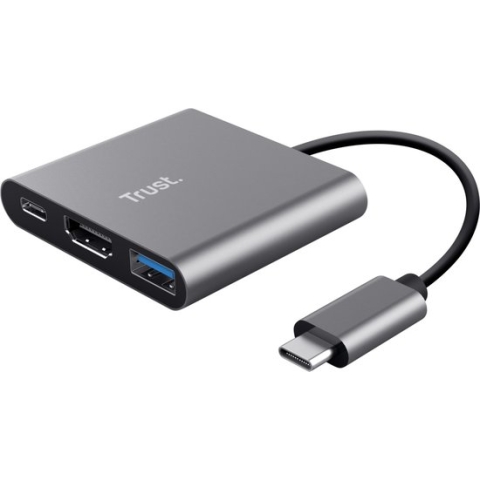 Trust Dalyx - 4K HDMI - USB 3.0 / USB-C - Aluminium - 30Hz - Donkergrijs