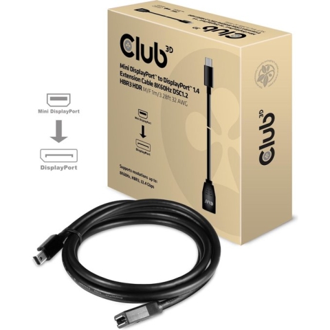 club3D Mini-displayport / DisplayPort Adapterkabel Mini DisplayPort stekker, DisplayPort bus 1.00 m Zwart CAC-1121 Disp