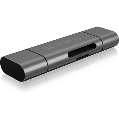 ICY BOX IB-CR200-C, SD/microSD USB 2.0 Card Reader mit Type-C® & -A und Micro-B Anschlüs USB-stick USB-C USB 2.0 Antrac