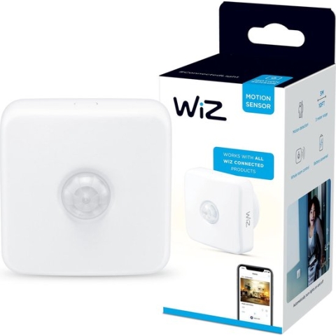 WiZ Bewegingssensor - Automatiseer je Slimme Verlichting Eenvoudig - Werkt op Batterijen - Wi-Fi