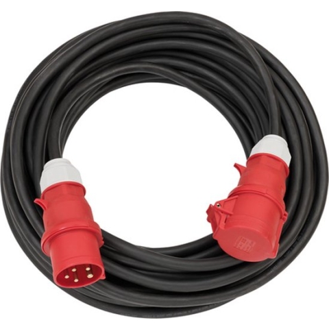 CEE verlengsnoer IP44 25m zwart H07RN-F 5G4,0 5-polig