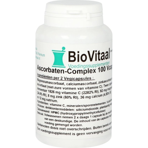 BioVitaal Ascorbaten-complex - 100 vegicaps - Vitamine C - Voedingssupplement