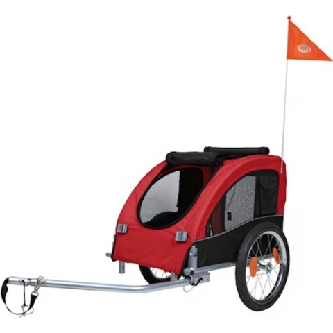Trixie Hondenfietskar - Zwart Rood - M - <22 kg - 63x68x75/137 cm
