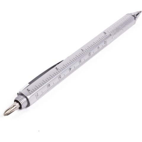Benson Multi Pen met Waterpas & Schroevendraaier - Plat / Kruis - RVS