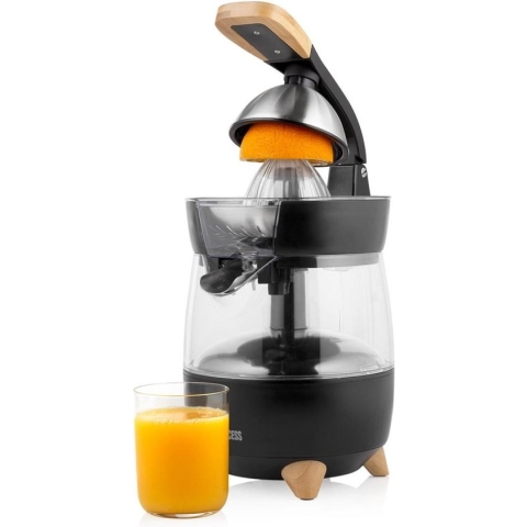 Princess Elektrische Citruspers Pure 201862 – Luxueus eigen design – 300 W – Zwart/Bamboe