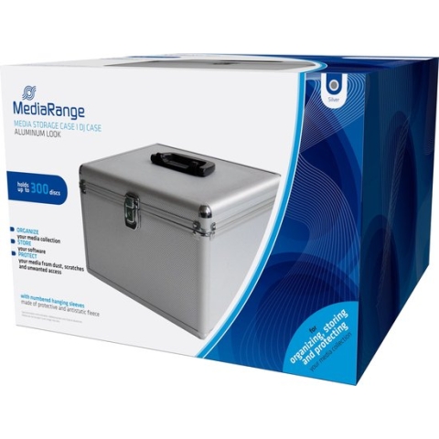 MediaRange CD-koffer 300 CDs/DVDs/Blu-rays Aluminium Zilver 1 stuk(s) (b x h x d) 301 x 180 x 265 mm BOX76
