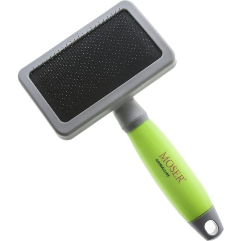Moser Slicker Borstel Large - Hondenvachtborstel - Groen Grijs