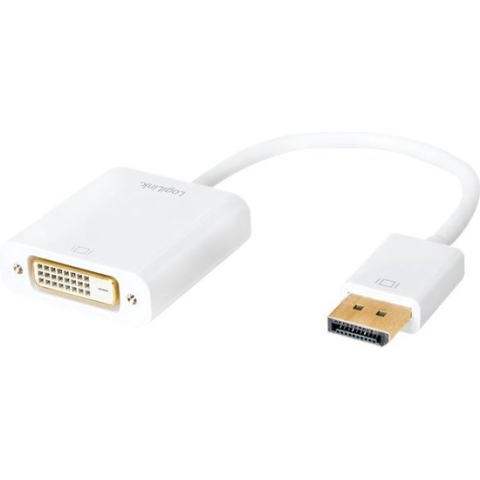 LogiLink CV0058B tussenstuk voor kabels DisplayPort 1.2 DVI Wit