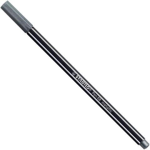 STABILO Pen 68 Metallic - Premium Metallic Viltstift - Metallic Zilver - per stuk