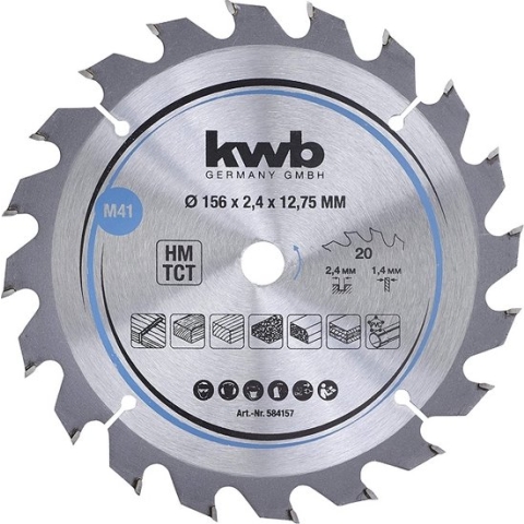 KWB Cirkelzaagblad M41 – 156×12.75mm (20 tanden)