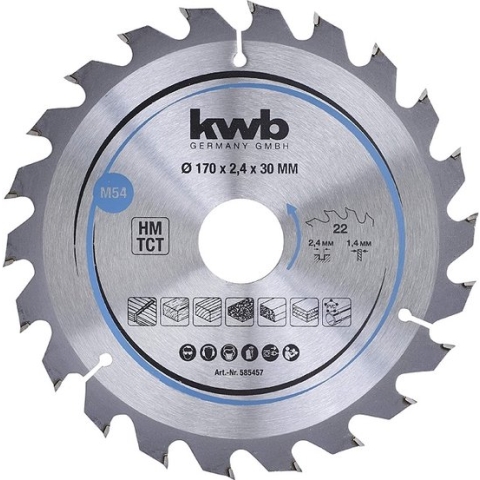 KWB Cirkelzaagblad M54 – 170x30mm (22 tanden)
